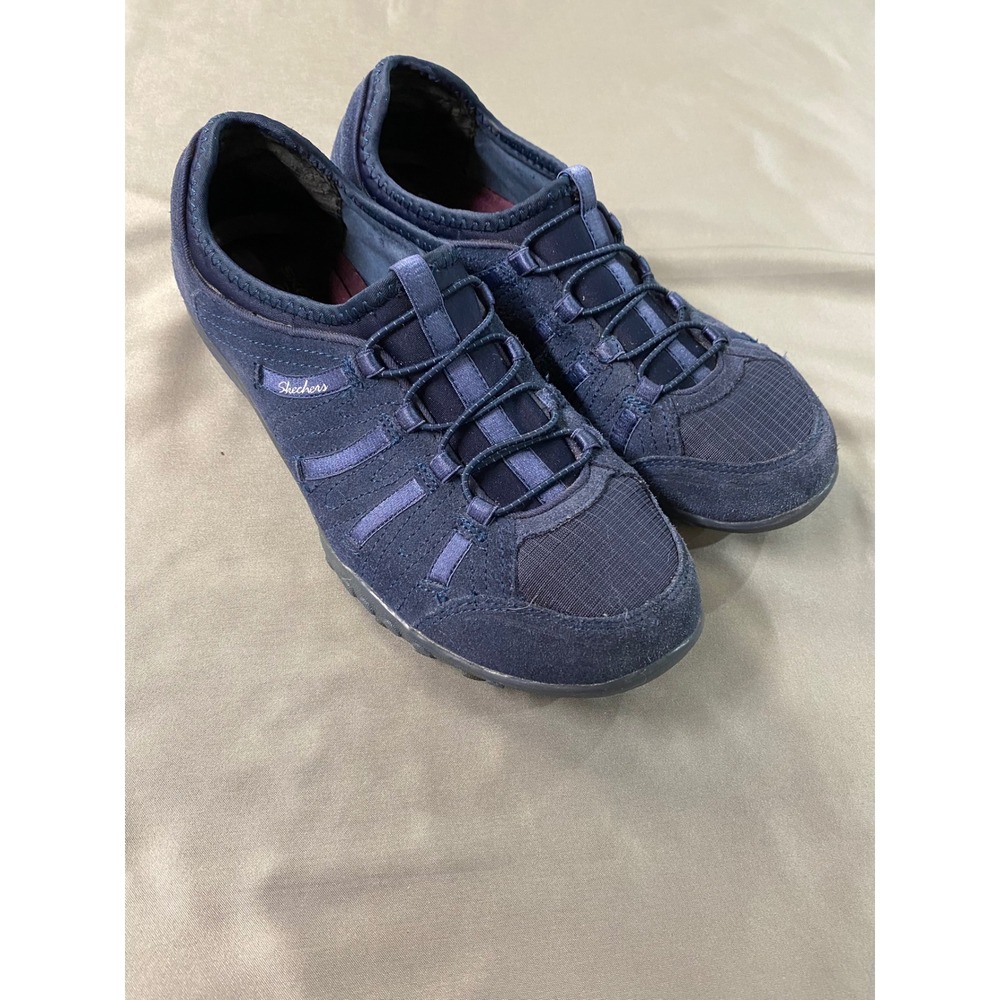 Skechers‎ Relaxed Fit Memory Foam Navy Blue Comfort Walking Shoes Womens 7.5